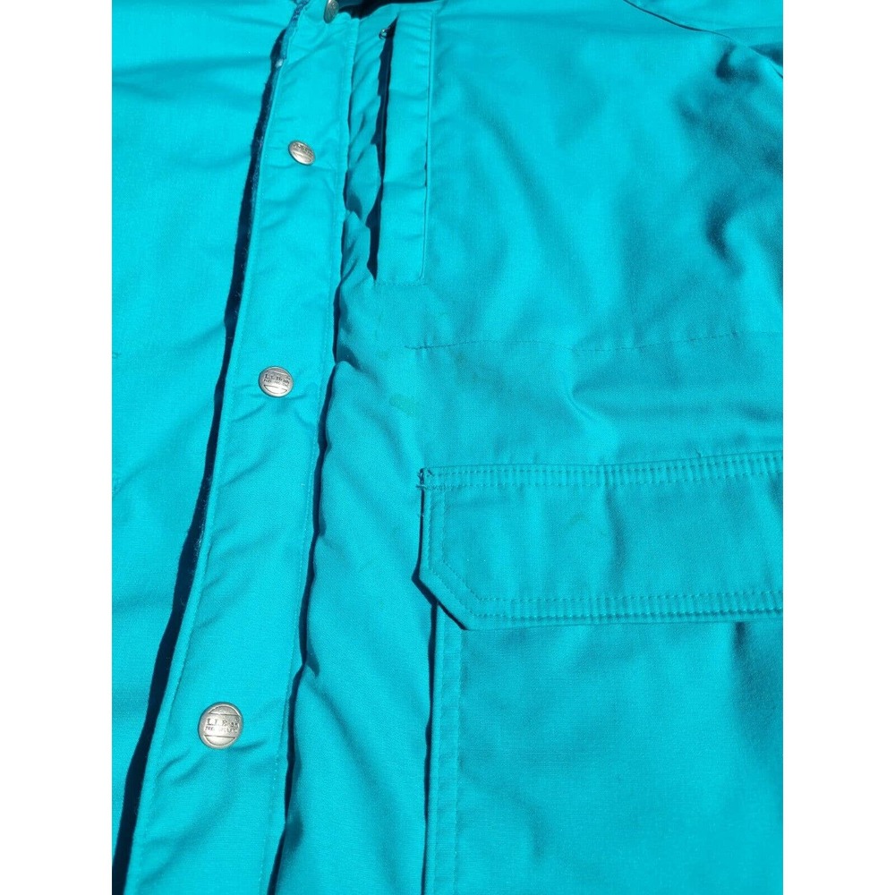 Vintage LL Bean Full Length Flannel Lined Insulated Womens Teal Jacket USA Large - Picture 3 of 14